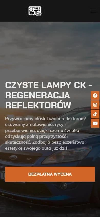 Czyste Lampy CK — motoryzacyjna strona regeneracji reflektorów — widok mobilny